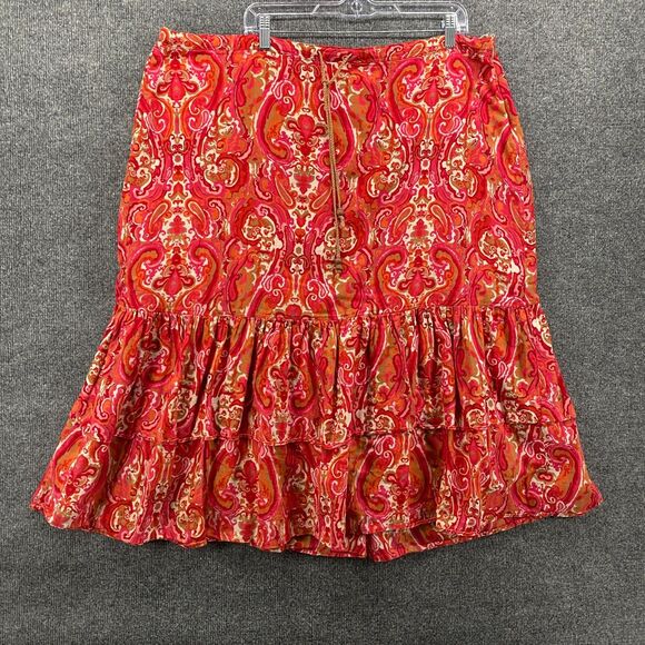 Tommy Hilfiger Skirt Womens 20 Pink Paisley Vintage 90s Y2K Fairy Cottagecore - Picture 1 of 10